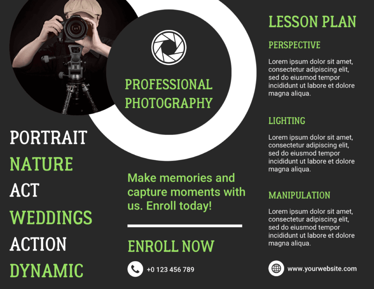brochure for photographer | professional photographer | n17