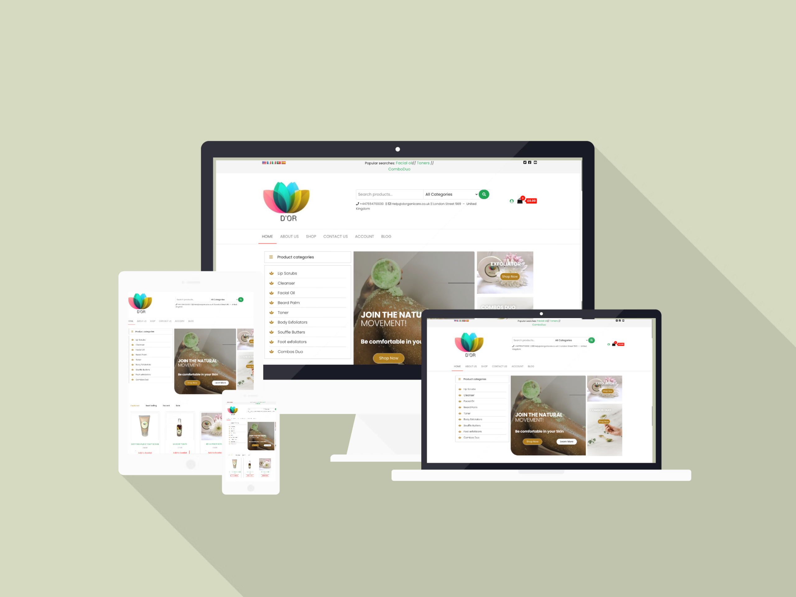 Online Store | Woocommerce Website | D'Or Skin Care